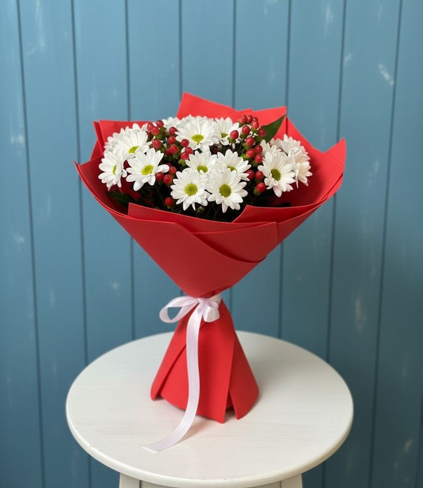 Букет цветов из: Хризантемы в Летний отдых