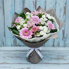Букет цветов из:  Герберы, Альстромерии и Хризантемы в Летний отдых