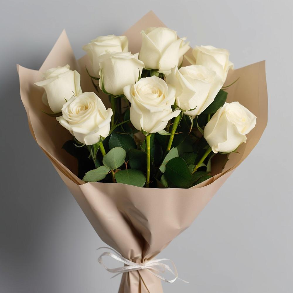 Букет 9 Белых роз Эдлесс Лав в Летний отдых