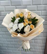 Букет цветов из:  Розы и Хризантемы в Летний отдых
