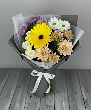 Букет цветов из:  Розы, Герберы и Хризантемы в Летний отдых