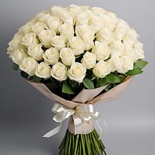 Букет 101 беля роза Белоснежка в Летний отдых