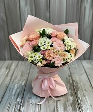 Букет цветов из:  Гвоздики, Розы и Хризантемы в Летний отдых