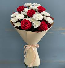 Букет цветов из:  Розы и Хризантемы в Летний отдых