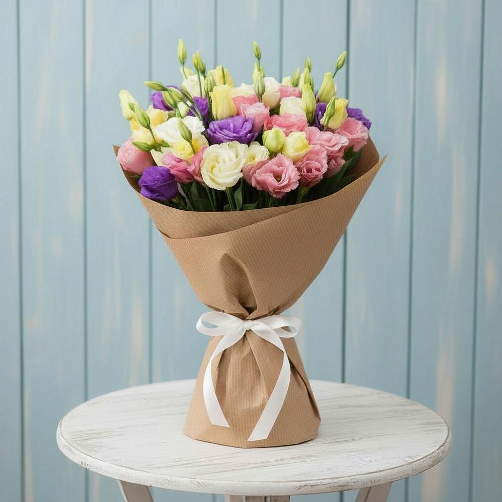 Букет цветов из: Лизиантусы в Летний отдых