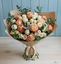 Букет цветов из:  Альстромерии и Розы в Летний отдых