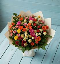 Букет Микс из разноцветных кустовых роз #REPLACE_PRED# Летний отдых