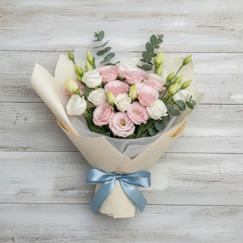 Букет цветов из: Лизиантусы в Летний отдых